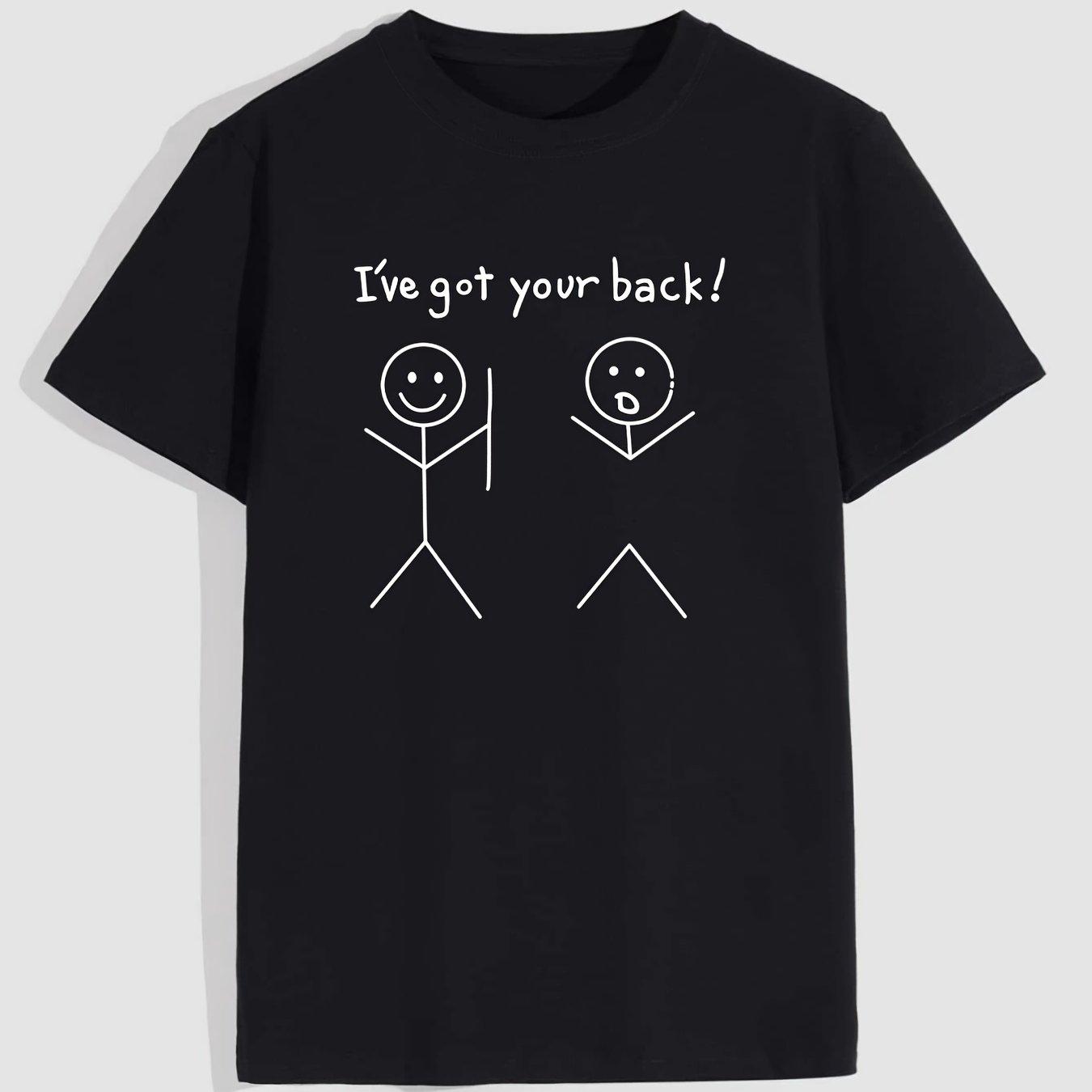 ETST 011 Men's  I've Got Your Back  Short Sleeve T-shirt, Crew Neck Top, Casual Clothing, Summer Best Sellers L