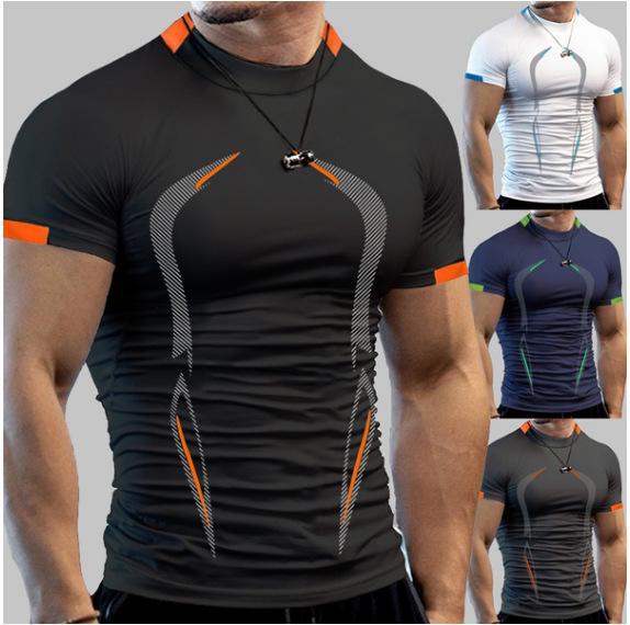AI Supermarket Ademend, sneldrogend sport-T-shirt voor heren in de zomer, Europese pasvorm 5XL zwart