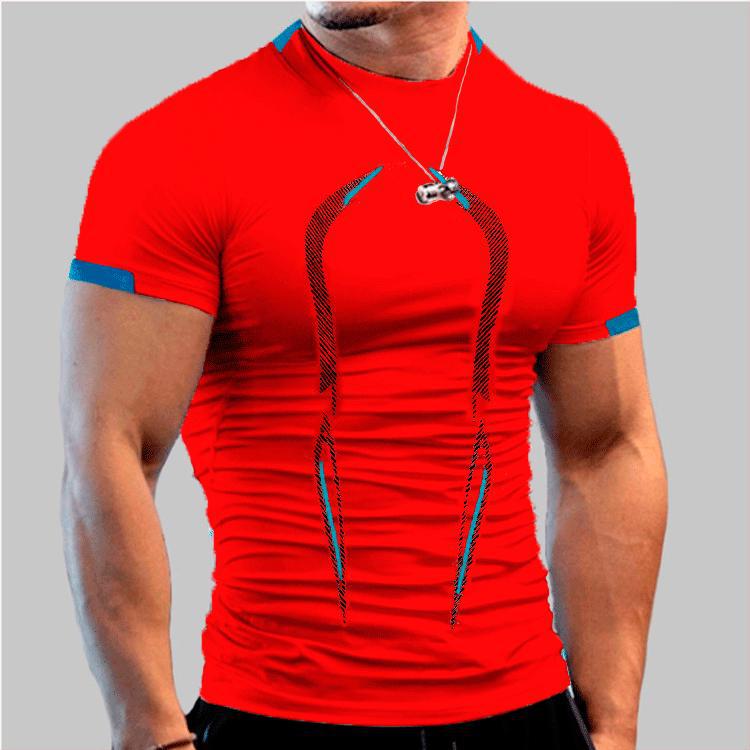AI Supermarket Ademend, sneldrogend sport-T-shirt voor heren in de zomer, Europese pasvorm 8XL rood