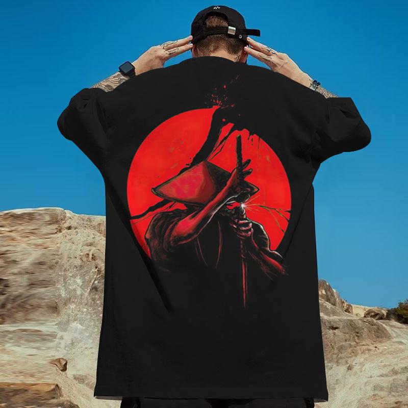 ETST 009 Retro Heren T-shirt 3d Samurai Bedrukt Korte Mouw T-shirt Zomer Casual T-shirts Top Losse Oversized T-shirt Voor Heren 2024 Nieuwe Tops L
