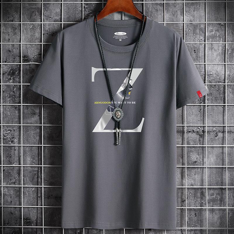 QICED Zomer T-shirt met korte mouwen Heren O-hals Trend Ondershirt XXXXXXL donkergrijze kleur