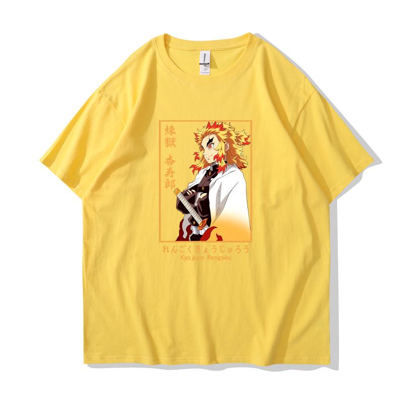 Enter Boutique Sports Clothing Collection Anime Rengoku Kyoujurou Bedrukte Heren Dames Zomer T-shirts met Korte Mouwen Ronde Hals Casual Zomer Unisex Tops 3XL