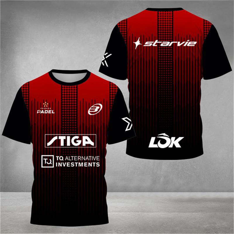 New trendy clothing Stijlvol 3D-geprint heren T-shirt Padel Jersey Ademend Snel drogend Tennis T-shirt met korte mouwen Grote maten Sportkleding Fitnesskleding 2XL