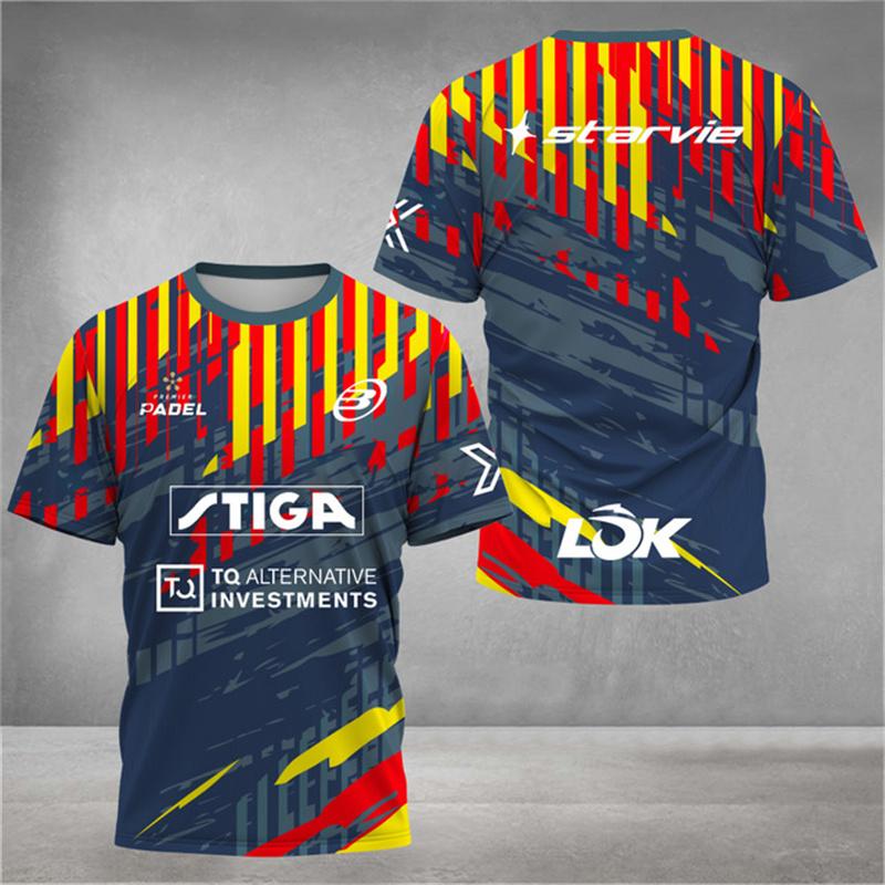 New trendy clothing Stijlvol 3D-geprint heren T-shirt Padel Jersey Ademend Snel drogend Tennis T-shirt met korte mouwen Grote maten Sportkleding Fitnesskleding 3XL