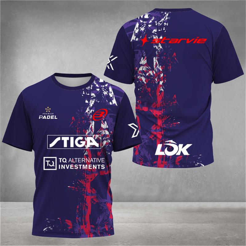 New trendy clothing Stijlvol 3D-geprint heren T-shirt Padel Jersey Ademend Snel drogend Tennis T-shirt met korte mouwen Grote maten Sportkleding Fitnesskleding XL