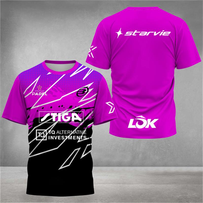 New trendy clothing Stijlvol 3D-geprint heren T-shirt Padel Jersey Ademend Snel drogend Tennis T-shirt met korte mouwen Grote maten Sportkleding Fitnesskleding XL
