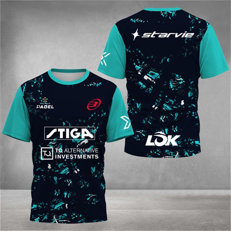 New trendy clothing Stijlvol 3D-geprint heren T-shirt Padel Jersey Ademend Snel drogend Tennis T-shirt met korte mouwen Grote maten Sportkleding Fitnesskleding S