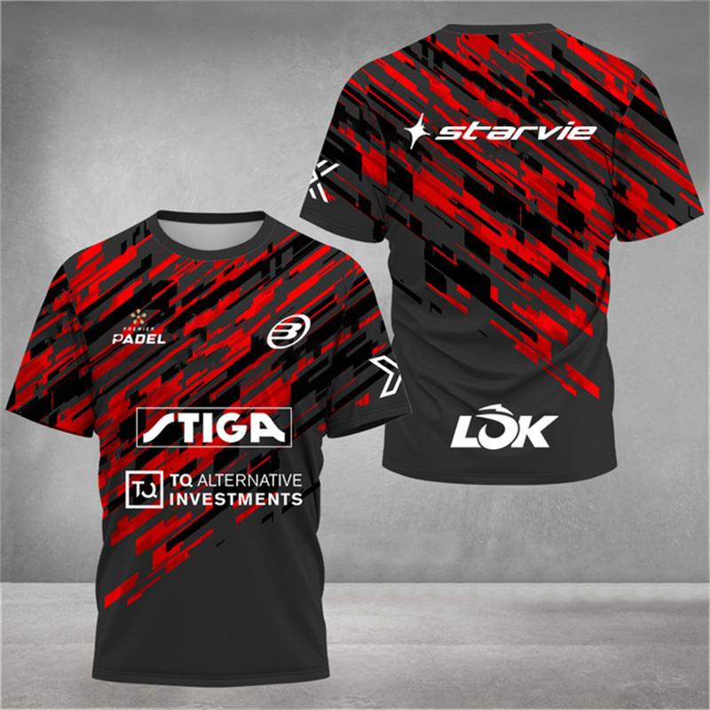 New trendy clothing Stijlvol 3D-geprint heren T-shirt Padel Jersey Ademend Snel drogend Tennis T-shirt met korte mouwen Grote maten Sportkleding Fitnesskleding 3XL
