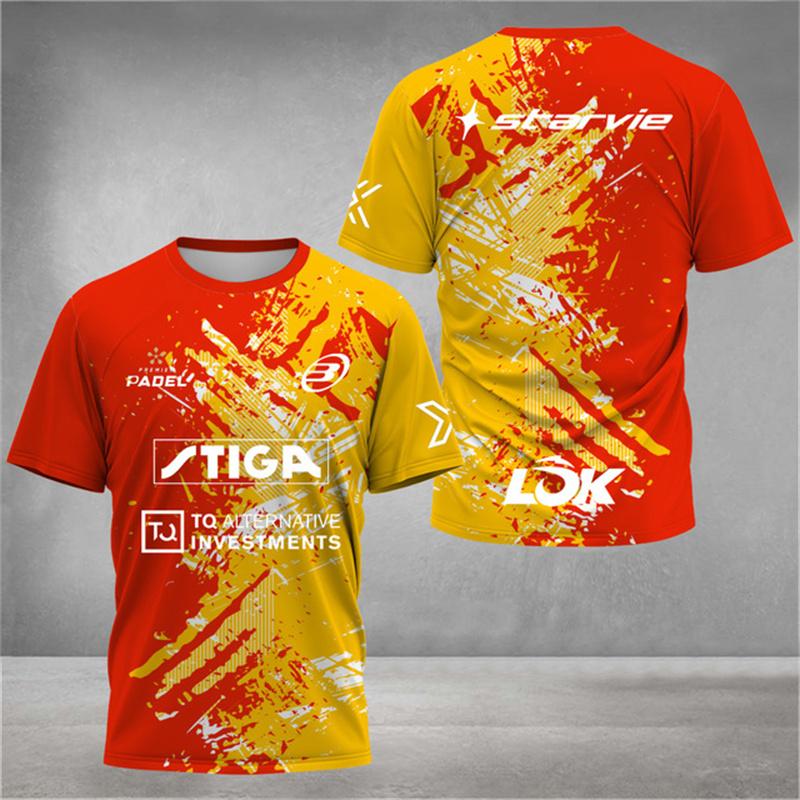 New trendy clothing Stijlvol 3D-geprint heren T-shirt Padel Jersey Ademend Snel drogend Tennis T-shirt met korte mouwen Grote maten Sportkleding Fitnesskleding 3XL