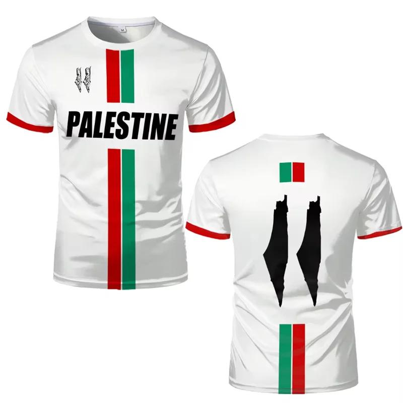 ETST37 Palestina voetbalvlag 3D-print plus-size heren T-shirt casual losse sport snel drogend ademend shirt korte mouwen M