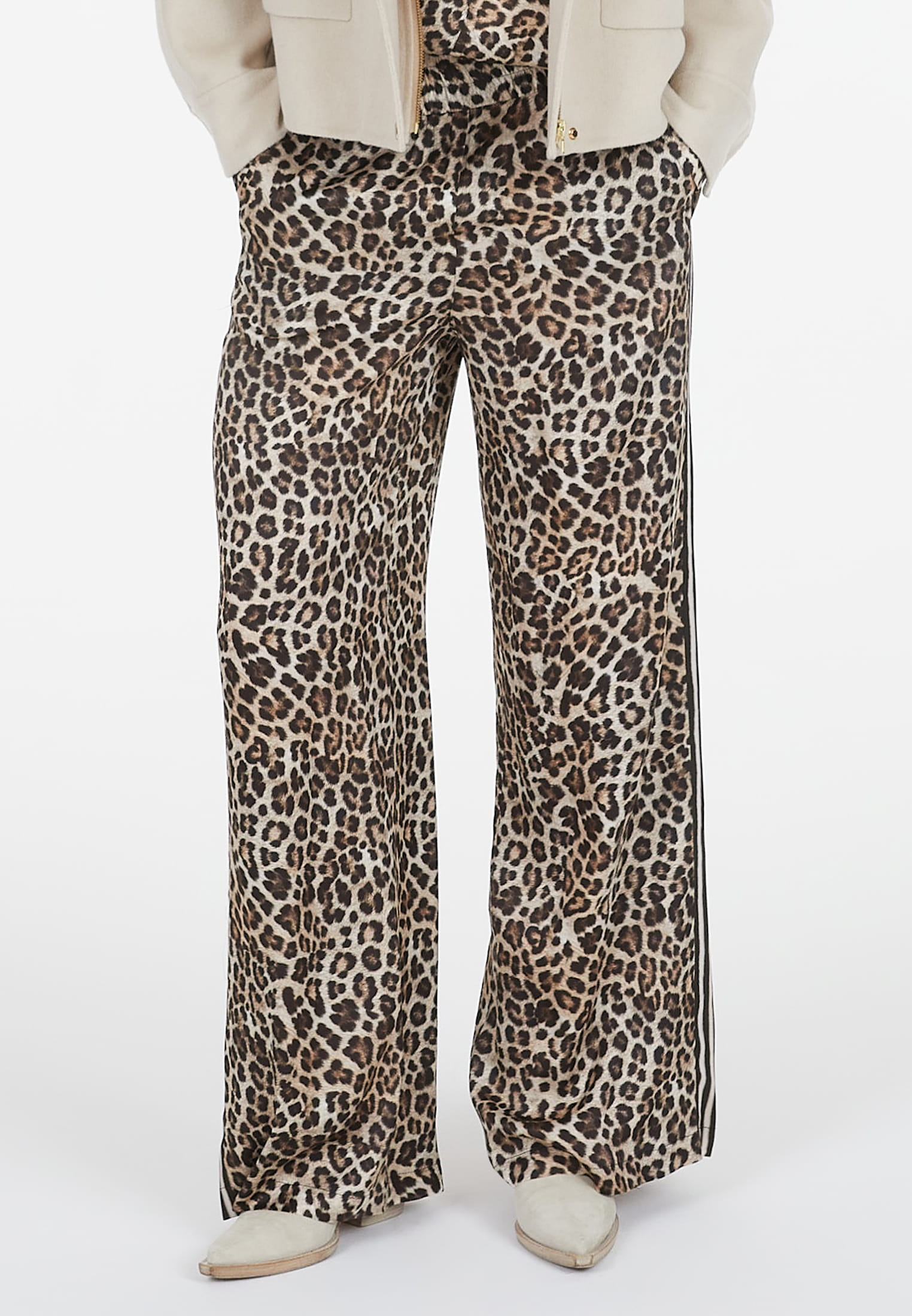 MARC AUREL Pyjamahose mit Leoprint und Streifen