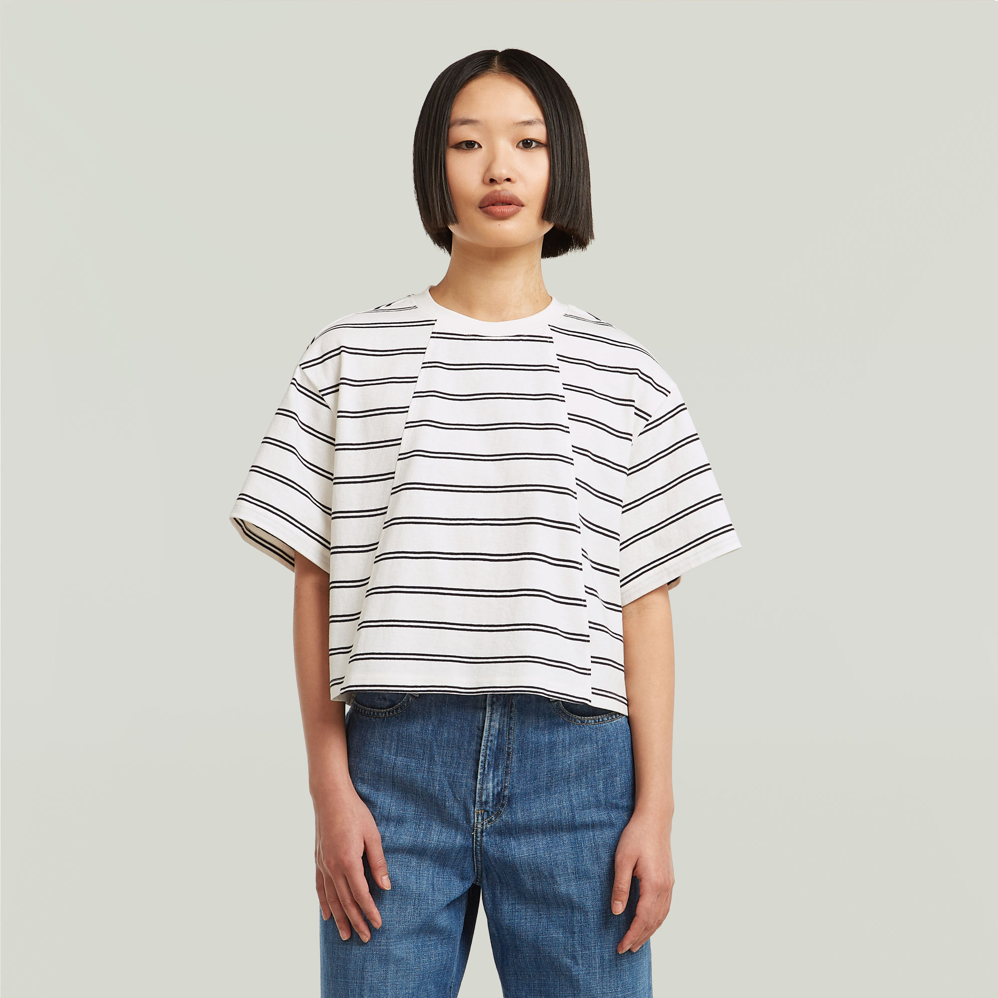 G-Star RAW A-Line Stripe Boxy T-shirt - Meerkleurig - Dames