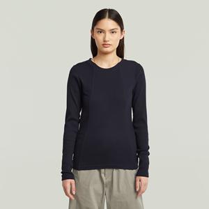 G-Star RAW A-Line Slim Rib T-shirt - Donkerblauw - Dames