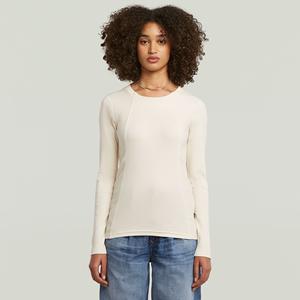 G-Star RAW A-Line Slim Rib T-shirt - Wit - Dames