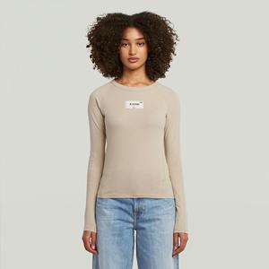 G-Star RAW Embro Patch Slim T-shirt - Beige - Dames