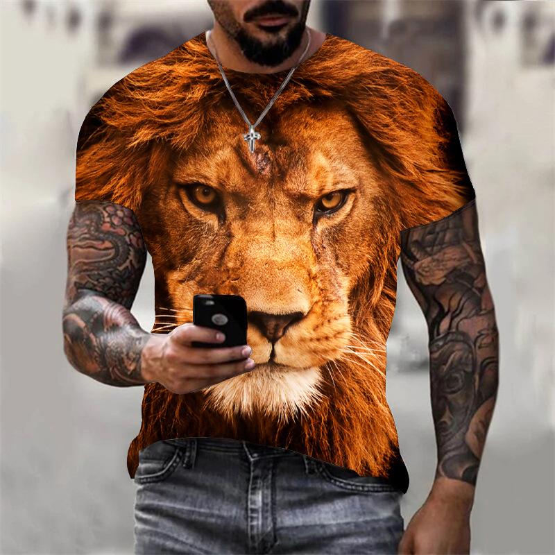 Plus Size FUGUIS Tijger Kalf 3D Print T-shirt Mannen Vrouwen Casual Zomer Dier Tee Man O Hals Korte Mouw Losse Tops ademende Koppels T-shirts 6XL