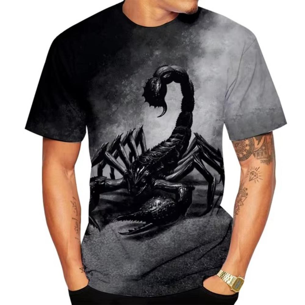 Chaokebang Summer Harajuku 3D Print Mens T-shirt Animal Scorpion T-Shirts Streetwear Men Fashion Casual Oversized O-Neck T Shirt Tops 2XL