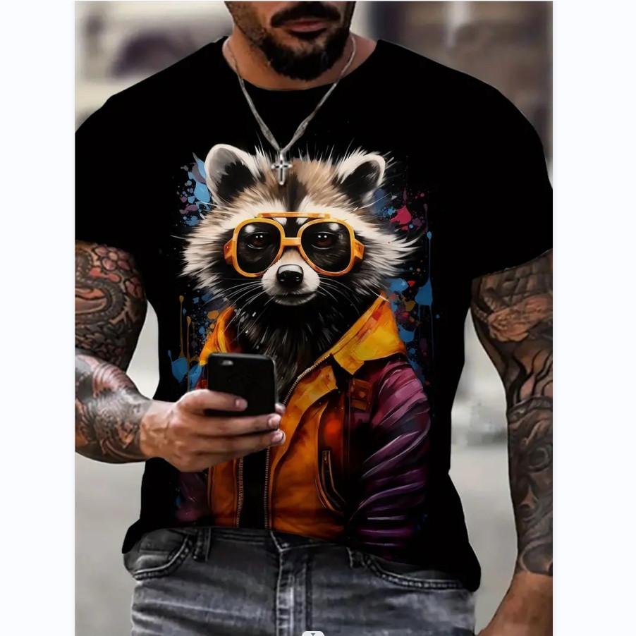 TIP723 Mode Leuke Cartoon Zomer Heren T-shirts Lichtgewicht Ademend Casual Kinderen Ronde Hals Mouw Kort Streetwear Oversized Tops 5XL