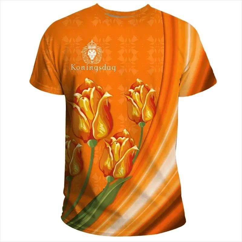 ETST 07 2024 Nederlandse vlag 3D-geprint kinder T-shirt Zomer heren T-shirt Dames T-shirts Sportshirt T-shirts voor jongens Tops Kindertops 3XL