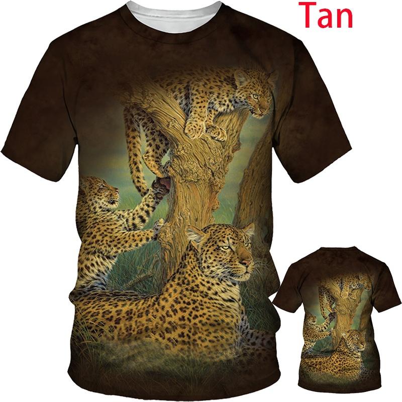 WowClassic Cool Lion Tiger 3D-geprint koppel T-shirt Unisex Zomermode Dieren Korte tops T-shirts Heren 6XL