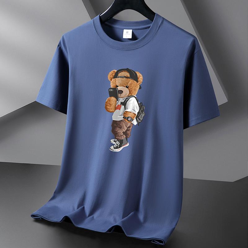 QICED Zomer T-shirt met korte mouwen Heren O-hals Trend Ondershirt XXXXXXL marineblauwe kleur