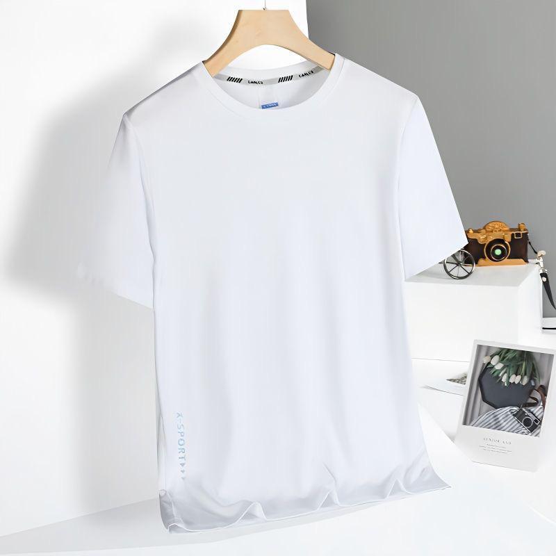 VantaGoods Hoog elastische Ice Silk snel drogende korte mouwen heren hardloopshirt: Ademend, vochtafvoerend, lichtgewicht zomersportkleding. M