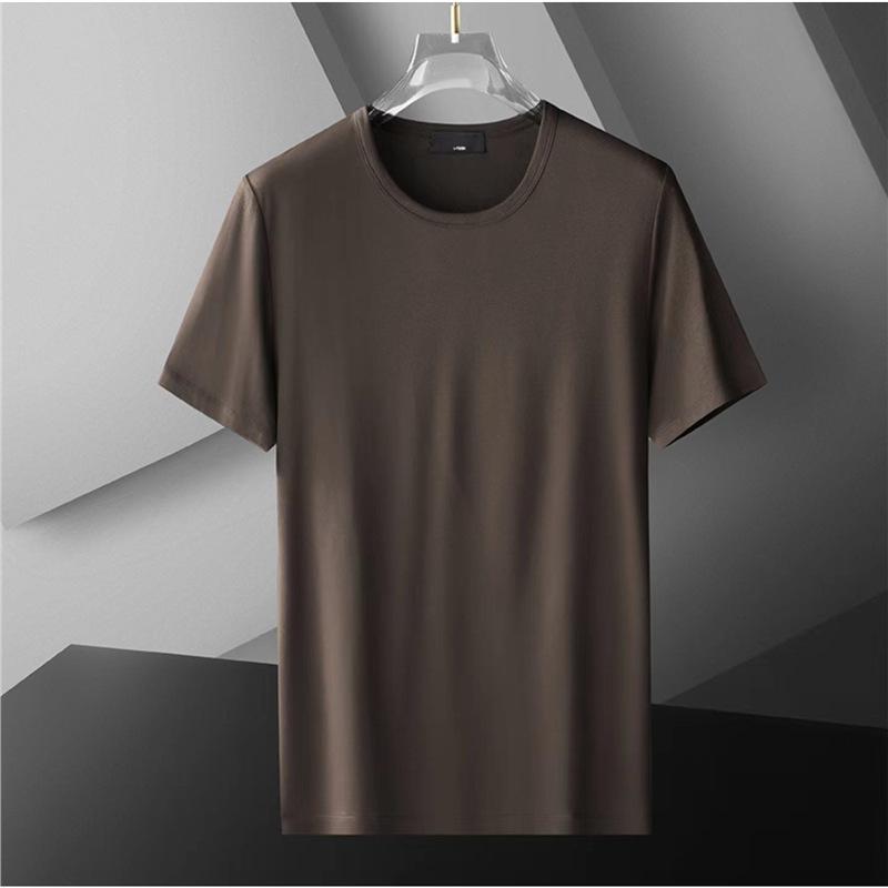 VantaGoods Heren Japans ijszijde zomer T-shirt - korte mouwen, effen kleur, snel drogend, elastisch modal katoen. XXXXL