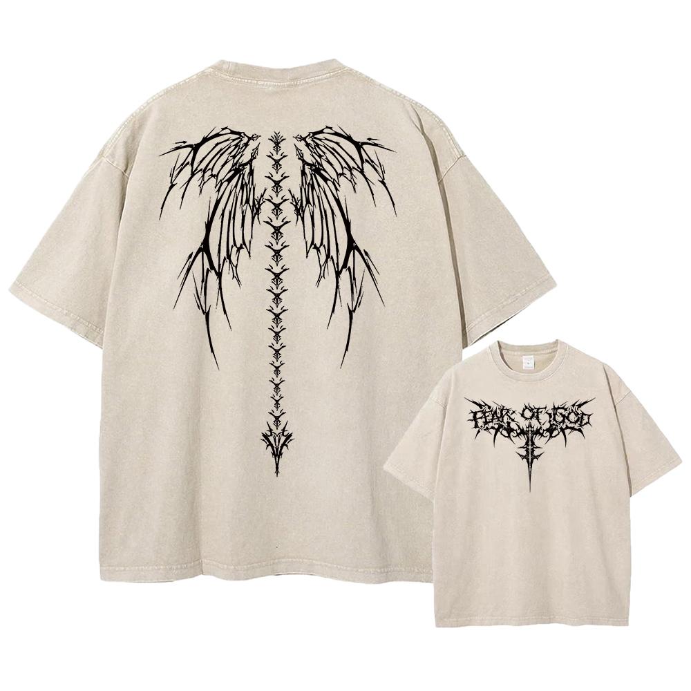High End Unisex T-shirt Oversized T-shirts met print voor heren, vintage, zwaargewicht T-shirts, katoenen workout-shirts met acid wash, baggy T-shirts, straatmode, tops, unisex M