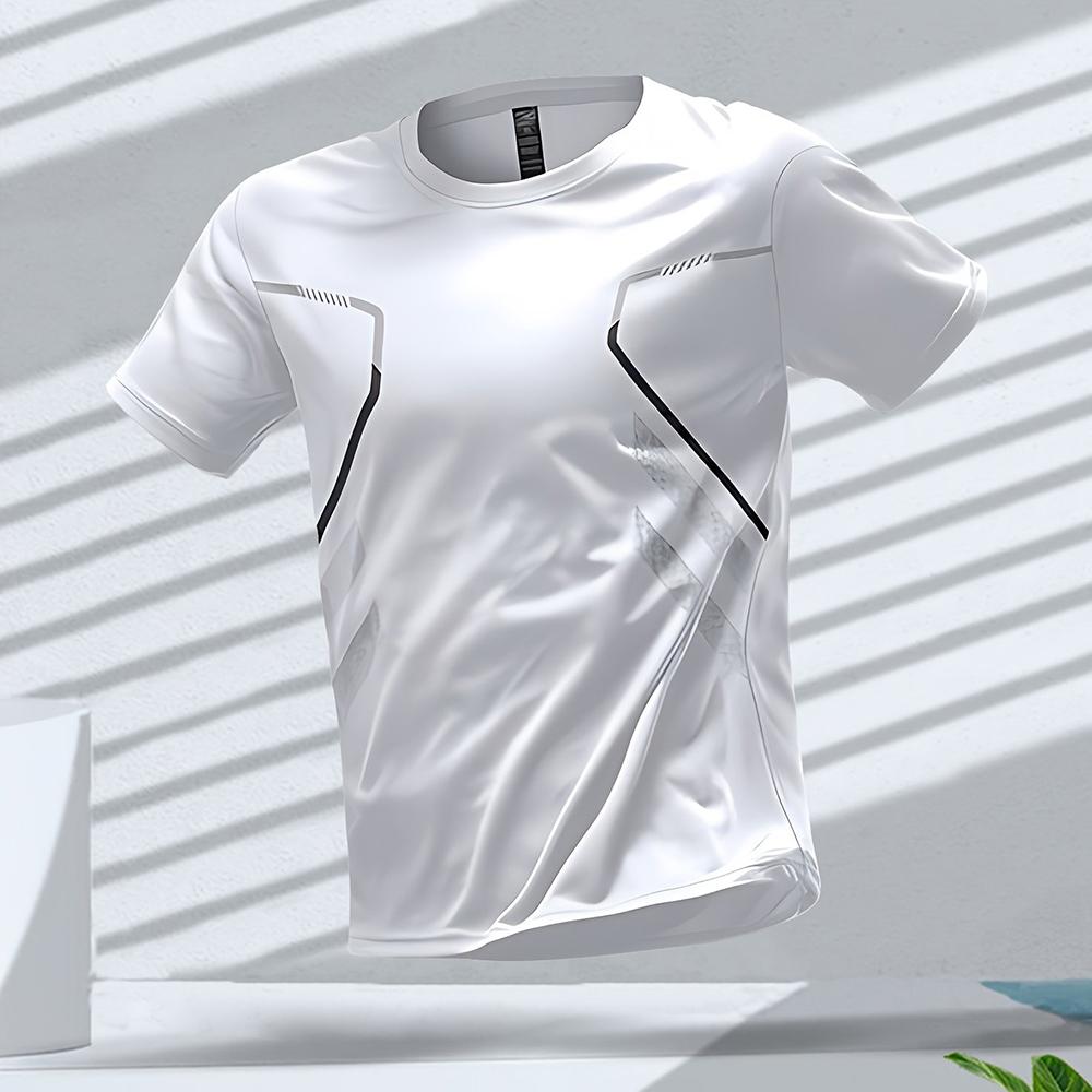 New trendy clothing 3D Geprint Heren T-shirt Sport Hardlopen Outdoor Workout Sneldrogend Ademend Korte Mouw Ronde Hals Tees Zomer Losse Tops M