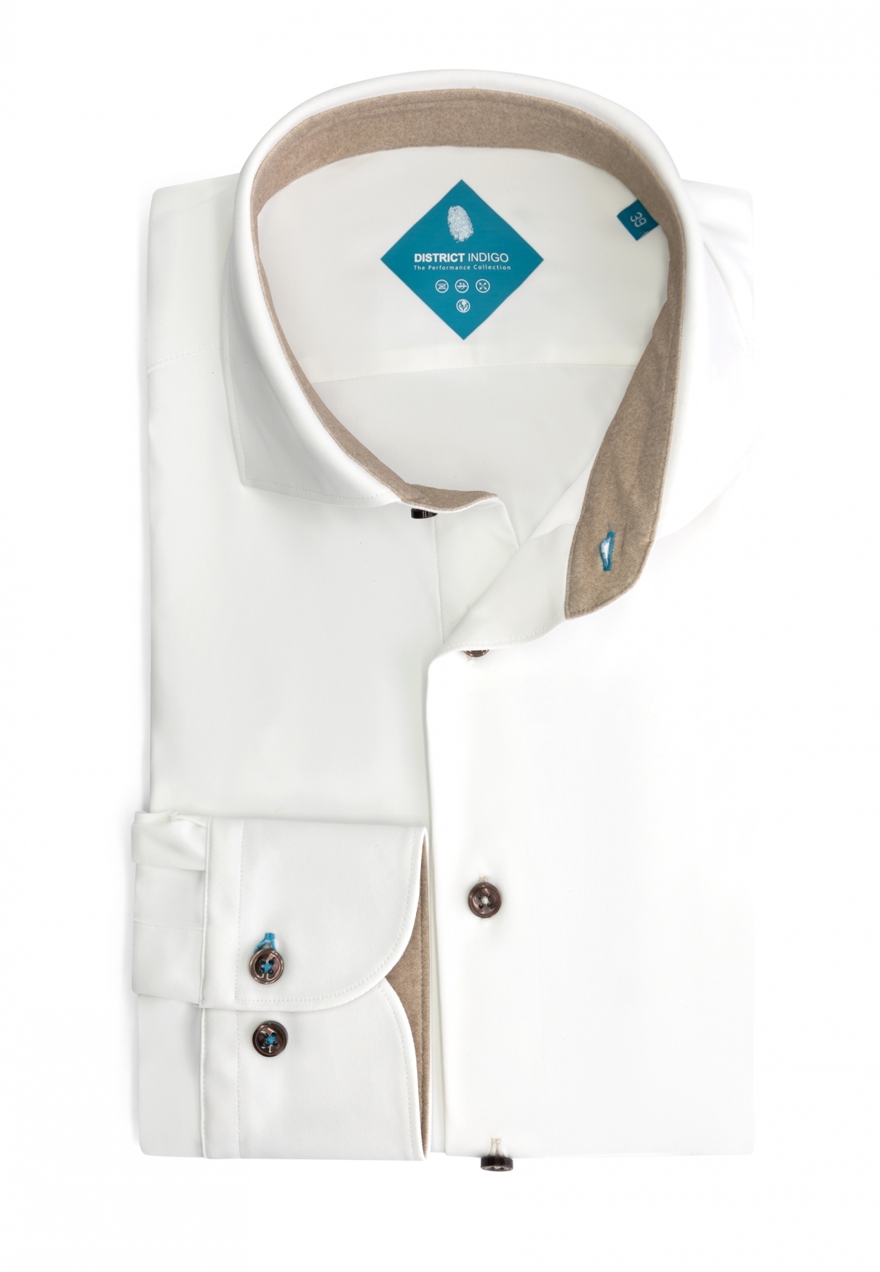 District Indigo Performance Overhemd White  