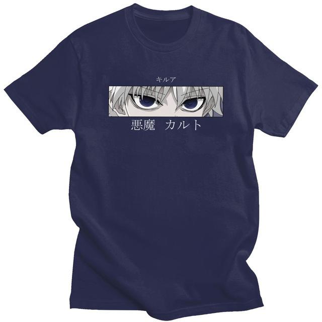 StellarM Hunter X Hunter Anime Heren T-shirt Tops Tees Killua Zoldyck Devil Eye Teeshirt Tops Korte Mouw L