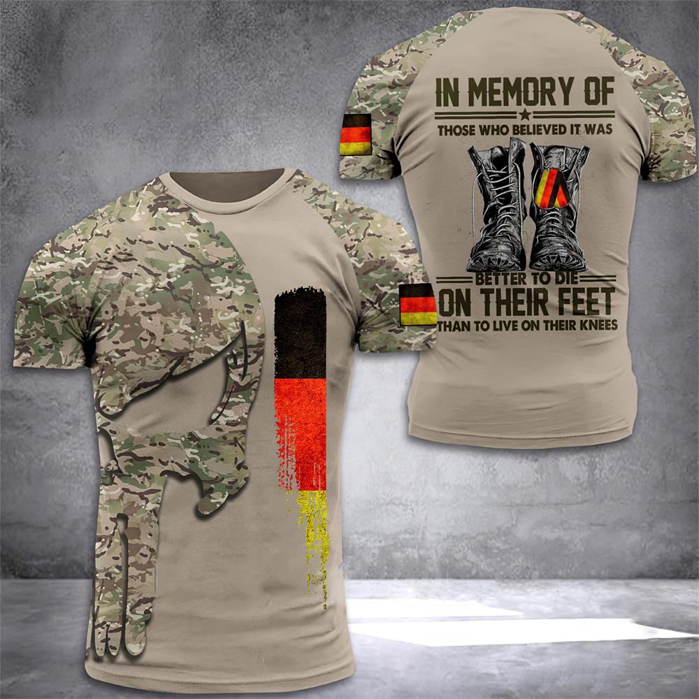 ETST WENDY 005 Duitse T-shirt Mannen Schedel Vlag 3d Print Tops Mode Veteraan Korte Mouw O-hals Tee Casual Grafische Oversized Losse T-shirts M