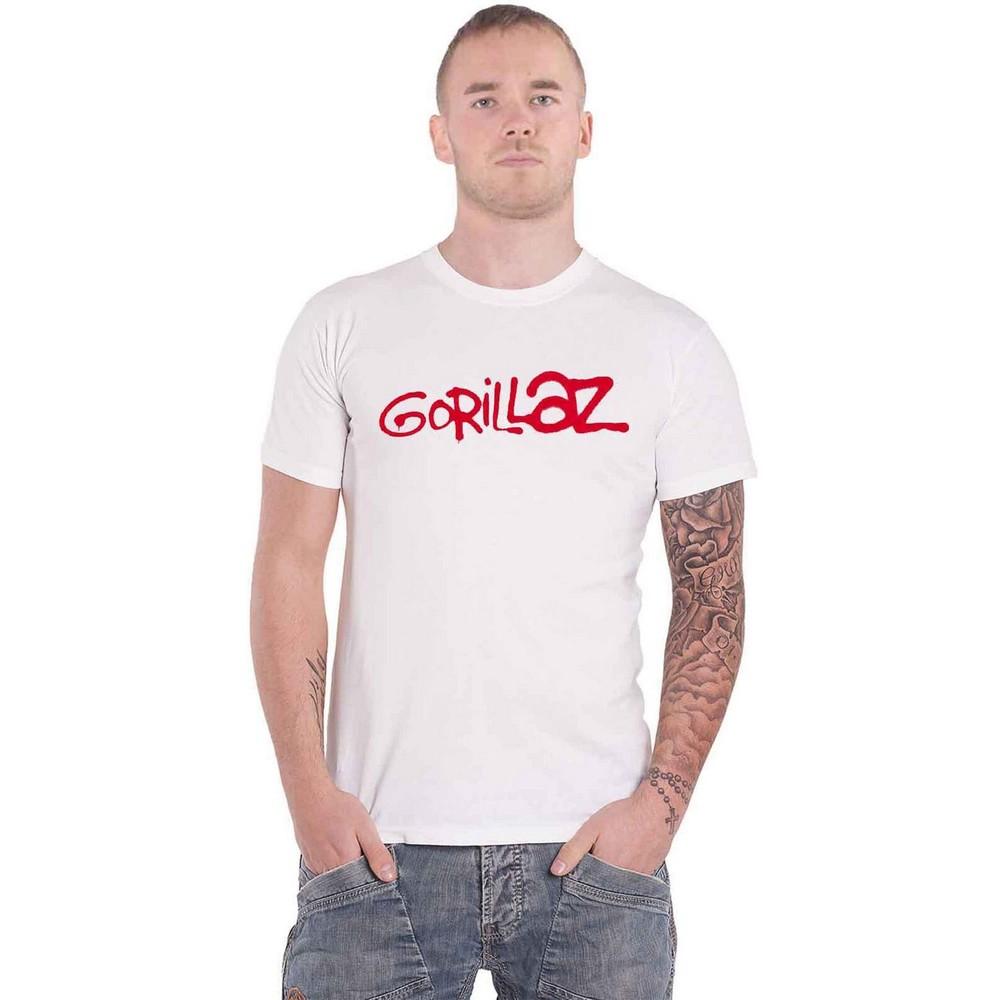Pertemba FR - Apparel Gorillaz katoenen T-shirt met uniseks logo voor volwassenen XXL wit
