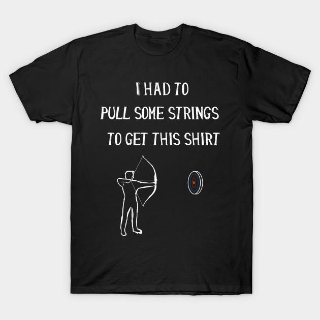YSM Cotton Tshirt Heren Zwart Print T-shirt Super Groot T-shirt archery-i-had-to-pull-some-strings No-Cut Transfer Papier Print Katoenen T-shirt 6XL zwart