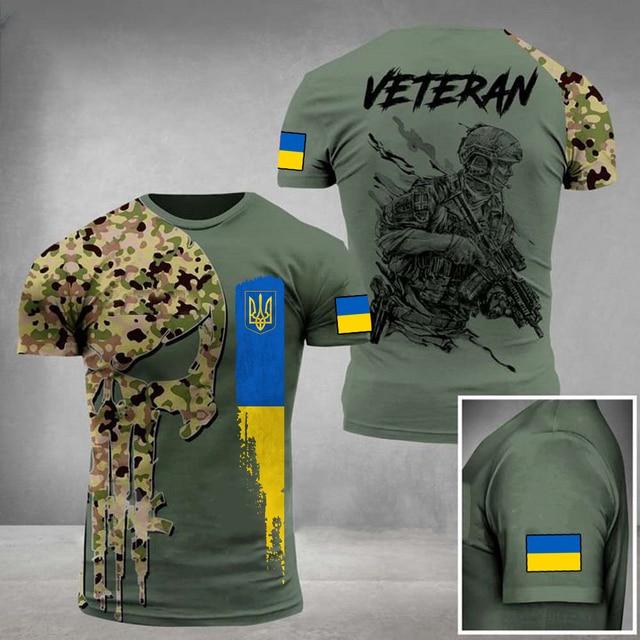 Xin nan zhuang ARMY-VETERAN 3D Print heren T-shirts Soldaat Casual Ronde Hals Losse Korte Mouw Camouflage Commando Mannen Kleding XXL