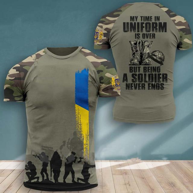 Xin nan zhuang ARMY-VETERAN 3D Print heren T-shirts Soldaat Casual Ronde Hals Losse Korte Mouw Camouflage Commando Mannen Kleding XXXL