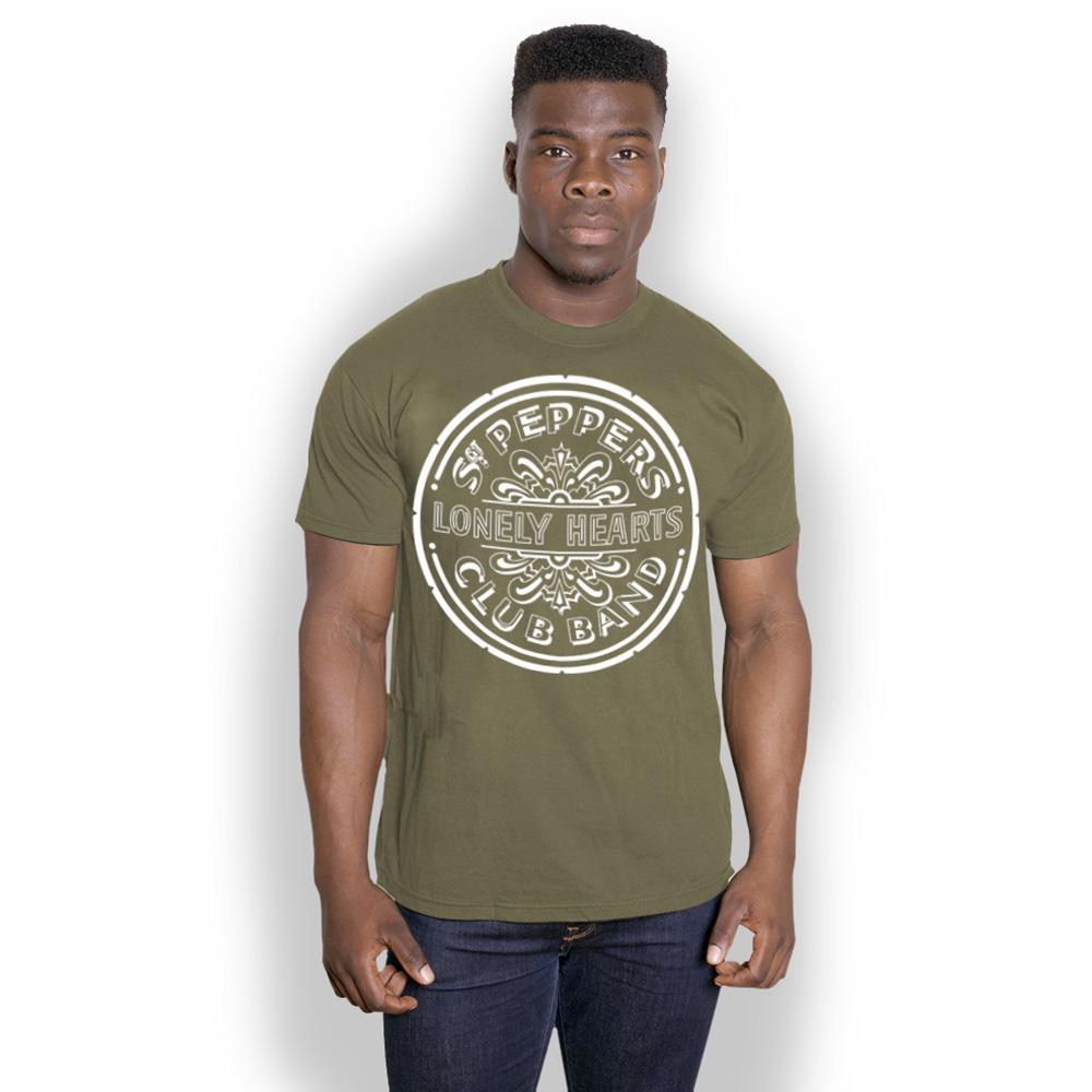 The Beatles Unisex volwassen Sgt Peppers Lonely Hearts T-shirt S kaki/groen