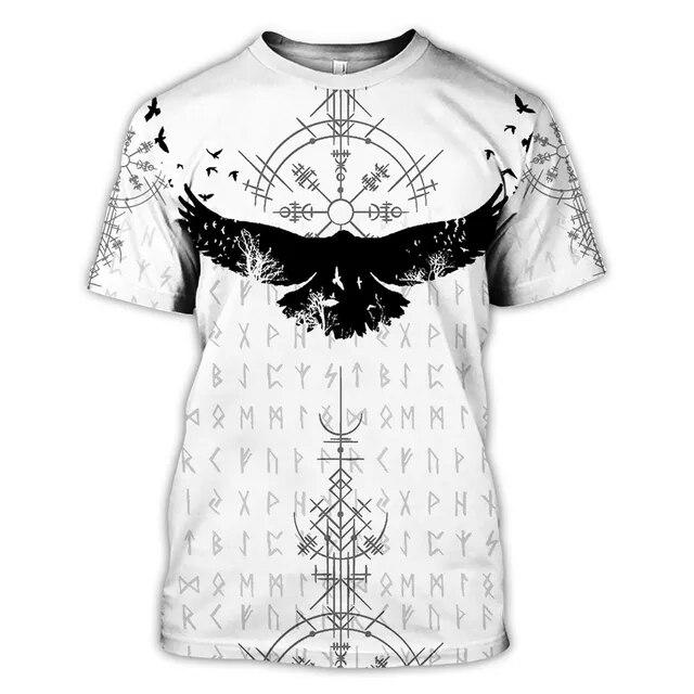Xin nan zhuang Viking Symbool Bedrukking T-shirt Heren Zomer Korte Mouw Harajuku Shirt Hiphop Heren Dames Mode T-shirt XXXL