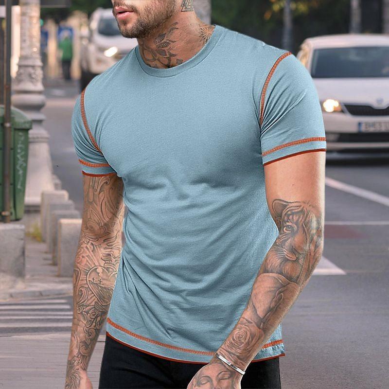 Phoca largha Heren Slim Fit T-shirts met korte mouwen Vochtafvoerend Zomer Lichtgewicht Gym Sport Running T-shirts voor heren Ronde hals T-shirts Zachte atletische T-shirts S