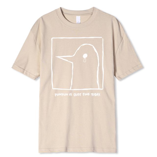 WE BELIEVE Oyasumi PunPun Modal Print T-shirts Grappige Anime Streetwear Camisetas Mannen Vrouwen Korte mouwen Mode Harajuku Cartoon T-shirt L lichtbruin