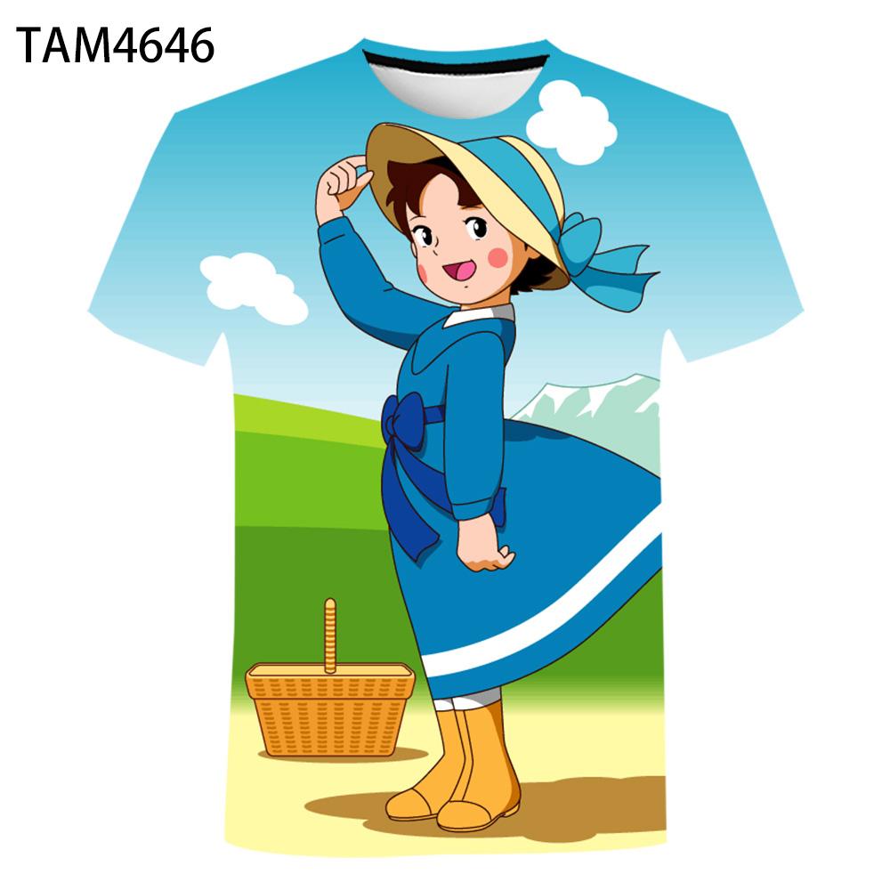 Baibao QIQI Harajuku Classic Heidi Anime 3D-printen Goedkoop en comfortabel jongens- en meisjes-T-shirt Zomer Casual schattig karakter Top Cool L