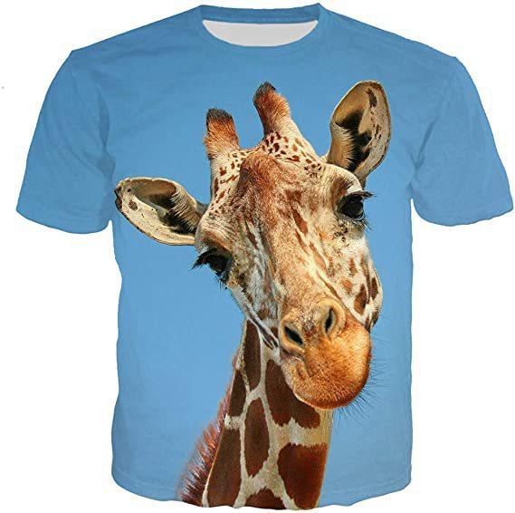 Baibao QIQI 3D Cartoon Giraffe T-shirt Kleding Mannen Vrouwen Kinderen Korte Mouw Coole T-shirts Mode Casual Zomer Jongen Kinderen Streetwear M