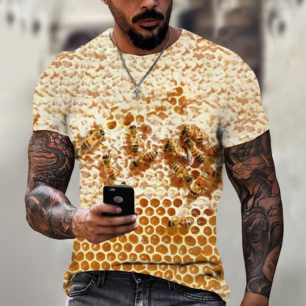 ETST 012 Heren T-shirt 3D Print Tee Grappige Bij Zomer Korte Mouw T-shirt Mannelijk Casual Unisex Oversized T-shirt Harajuku O-hals Tops 4XL