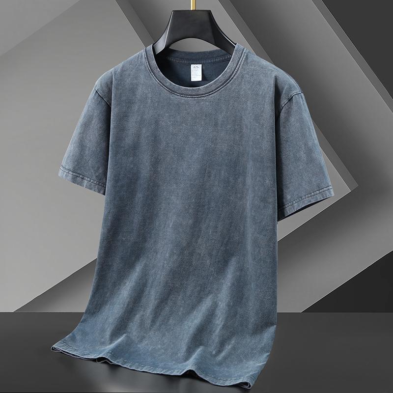 Zirunking Classic America Retro Vintage Heren T-shirt Mineraal Gewassen noodlijdende T-shirts Mannen Streetwear Tie Dyed Acid T-shirts Unisex Casual Tees ZUOJIU XL