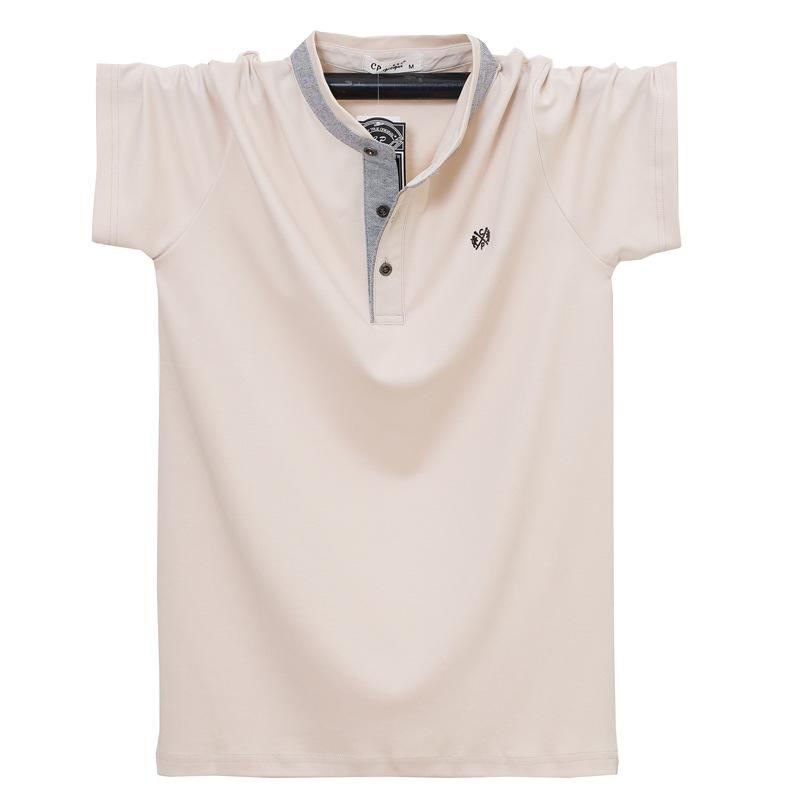 Phoca largha Heren korte mouwen Henley shirts Zomer knoop T-shirts Casual Basic Tee Soild T-shirts Zachte comfortabele tops Klassieke atletische pasvorm T-shirt voor heren XL abrikoos