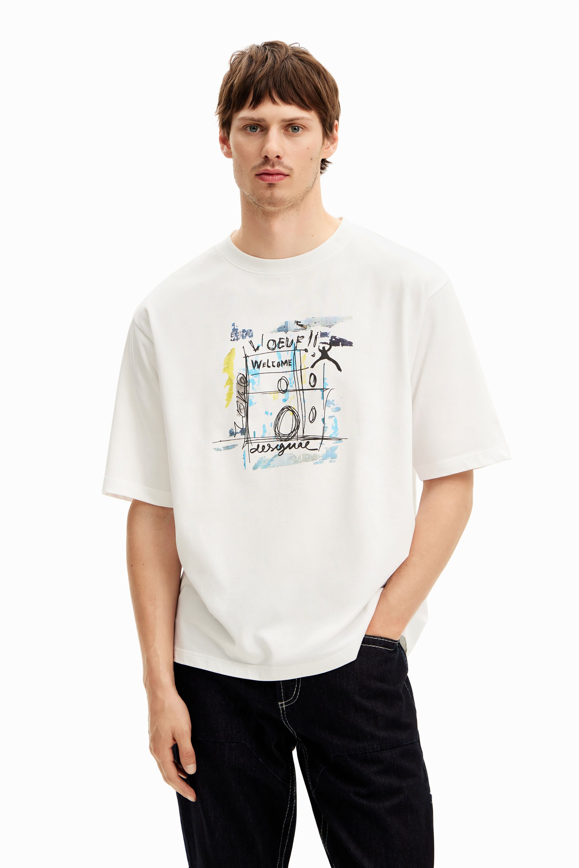 Desigual Arty-design T-shirt - WHITE
