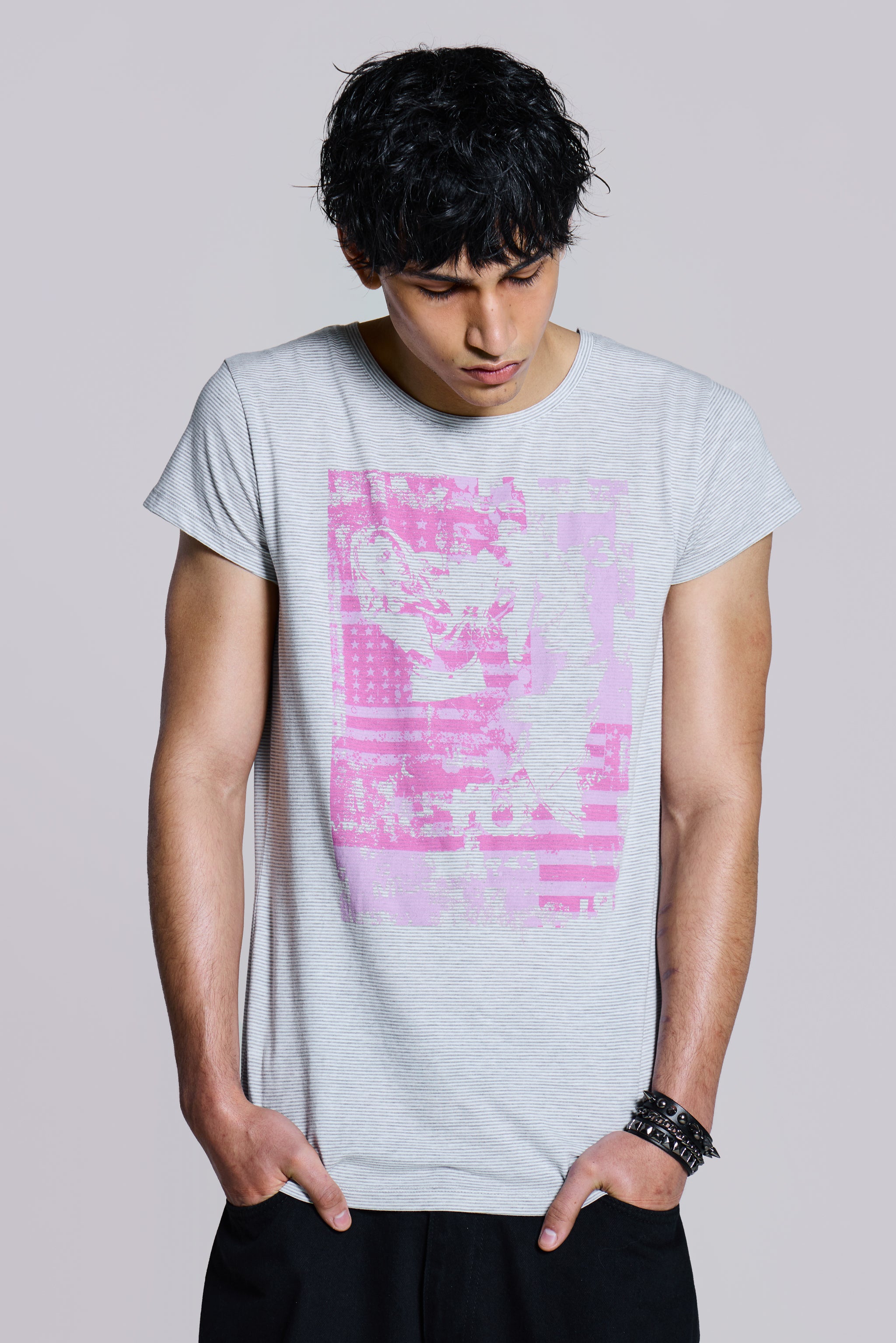 Jaded Man Tour Stripe T-Shirt