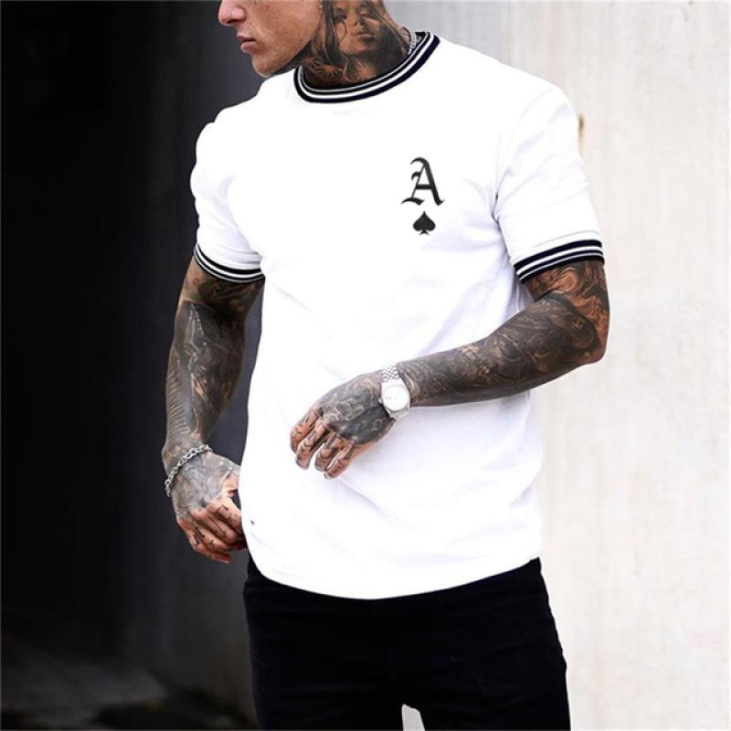 ETST WENDY T-shirt voor heren Letter King O-hals herentop Dagelijkse vrijetijdskleding Vintage sportkleding Losse oversized kleding Trend korte mouwen 2XL