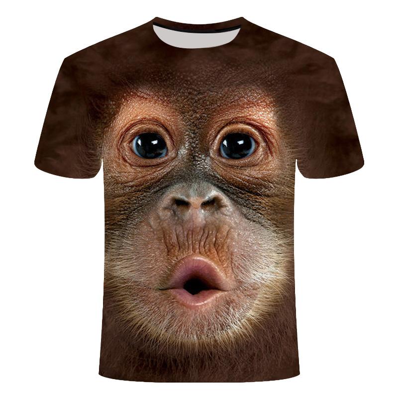 Xin nan zhuang 3D Mode Grappige Aap Grafische t-shirts Zomer Casual Dier Patroon mannen t-shirt Nieuwe Hip Hop Print Korte Mouw t-shirts Tops XXL