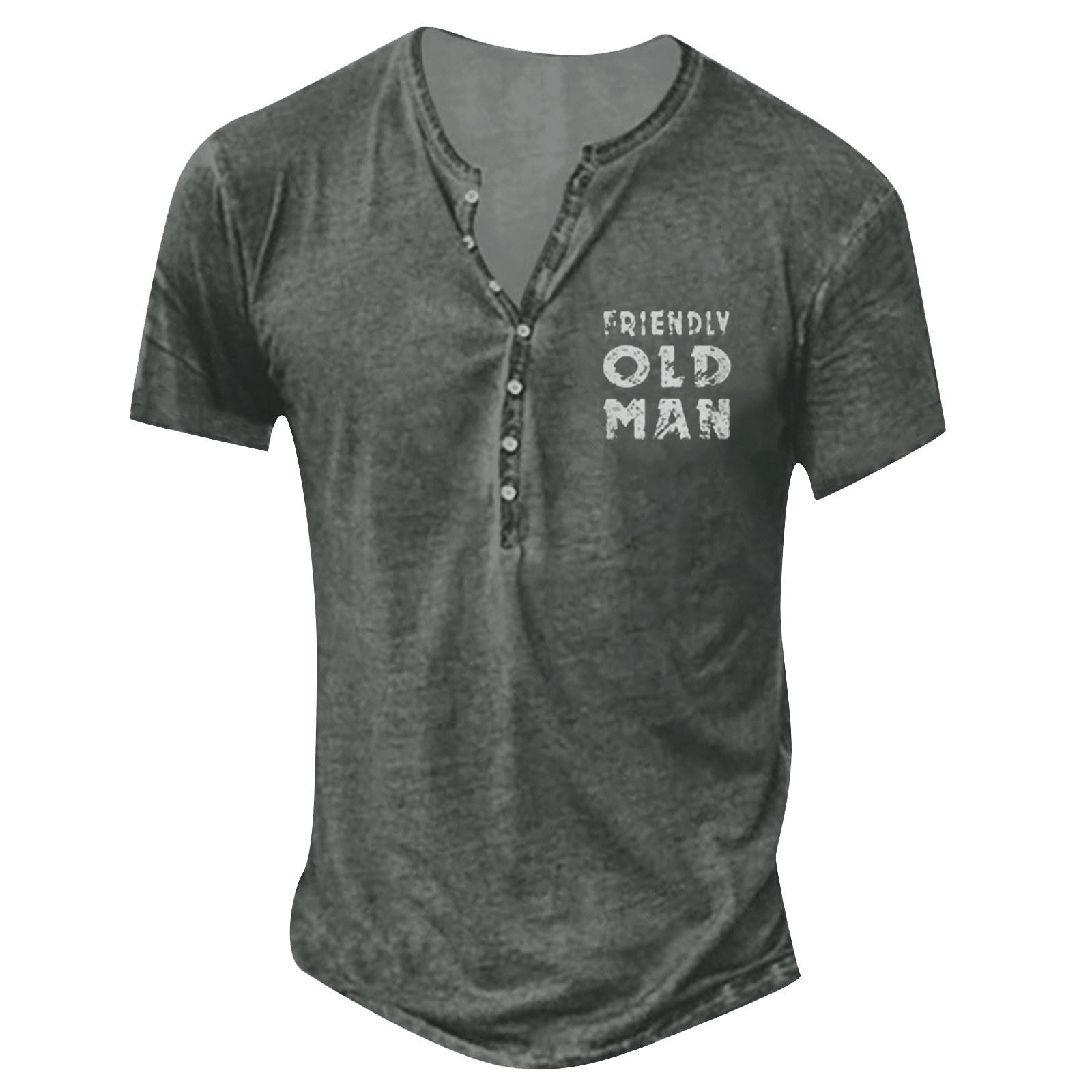 Ren Bag Heren T-shirt met print, outdoor, retro knoop, losse top met korte mouwen S mintgroene kleur